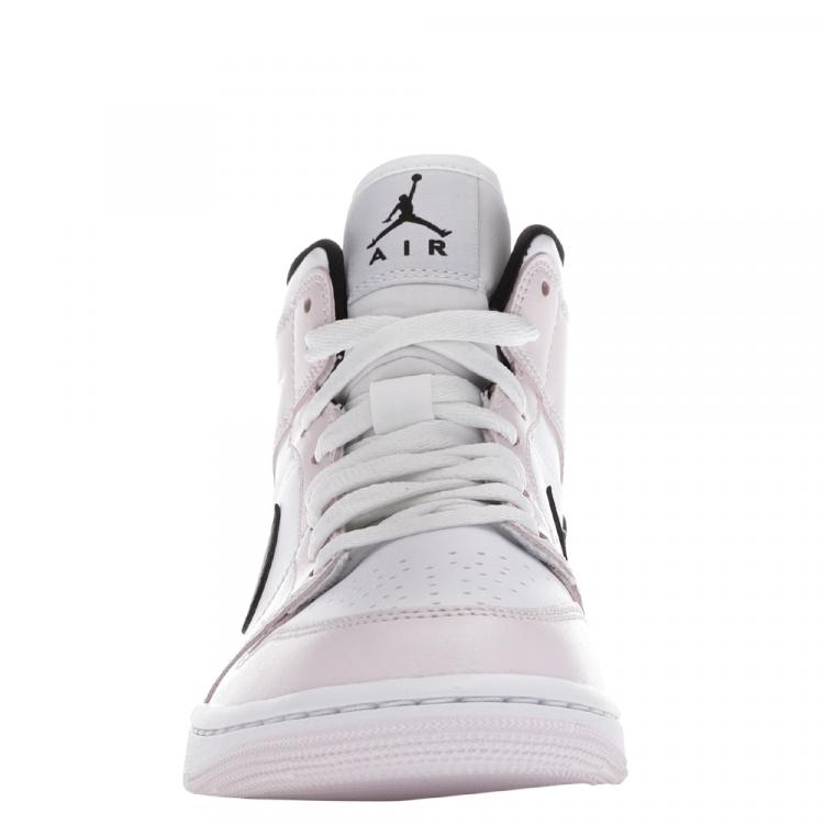 Pre Owned Nike WMNS Jordan 1 Mid Barely Rose Sneakers Size US 7W (EU 38)