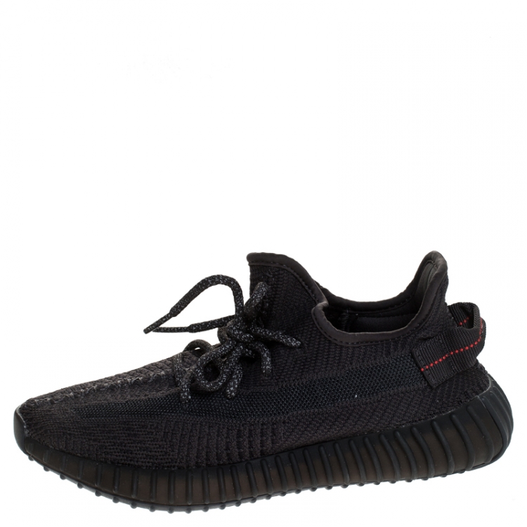 Yeezy x Black Cotton Knit Boost 350 V2 Sneakers Size 38.5 Nike X | TLC