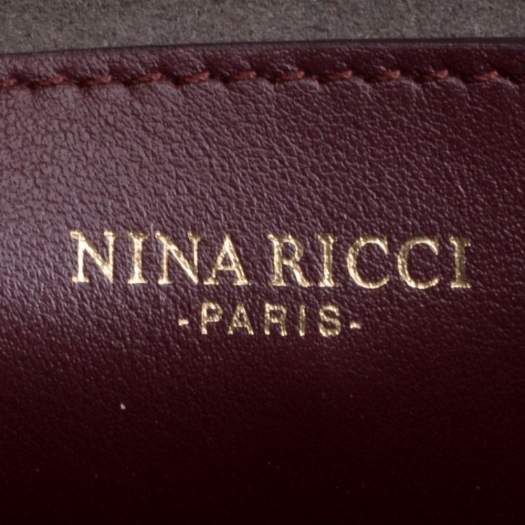 Pre Owned Nina Ricci Burgundy Velvet Elide Clutch