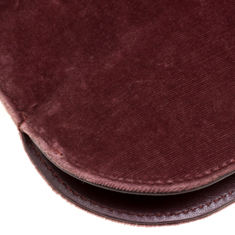 Pre Owned Nina Ricci Burgundy Velvet Elide Clutch