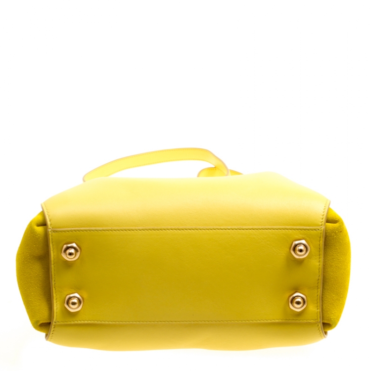 Pre Owned Nina Ricci Yellow Leather Small Marche Tote