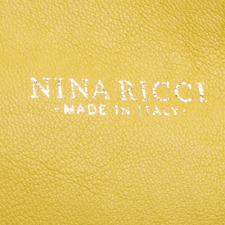 Pre Owned Nina Ricci Yellow Leather Small Marche Tote
