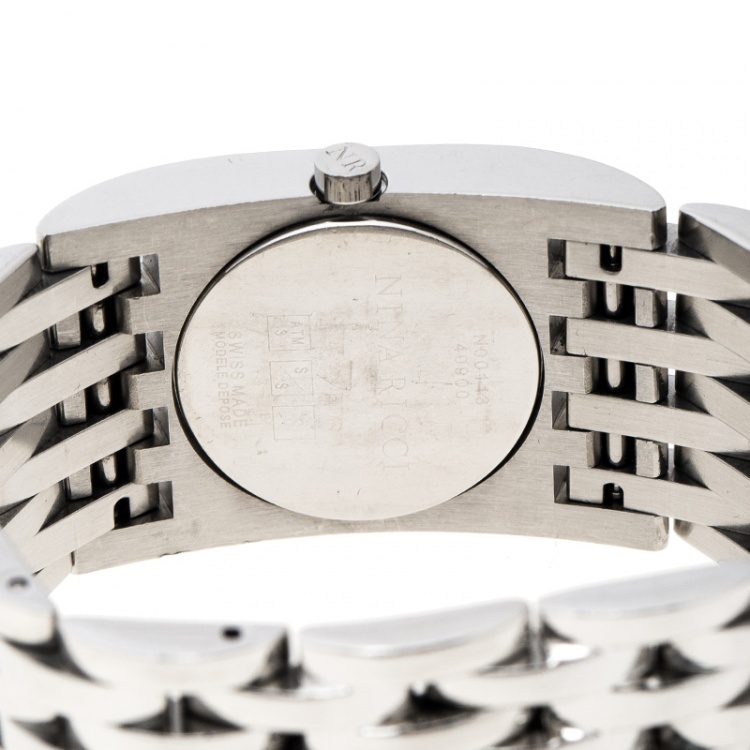 Pre Owned Nina Ricci White Mother of Pearl Stainless Steel N000113 Women's Wristwatch 25 mm