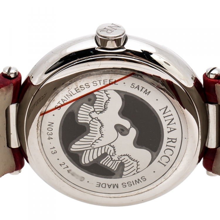 Pre Owned Nina Ricci Silver Grey Stainless Steei N034.13 Women's Wristwatch 40 mm