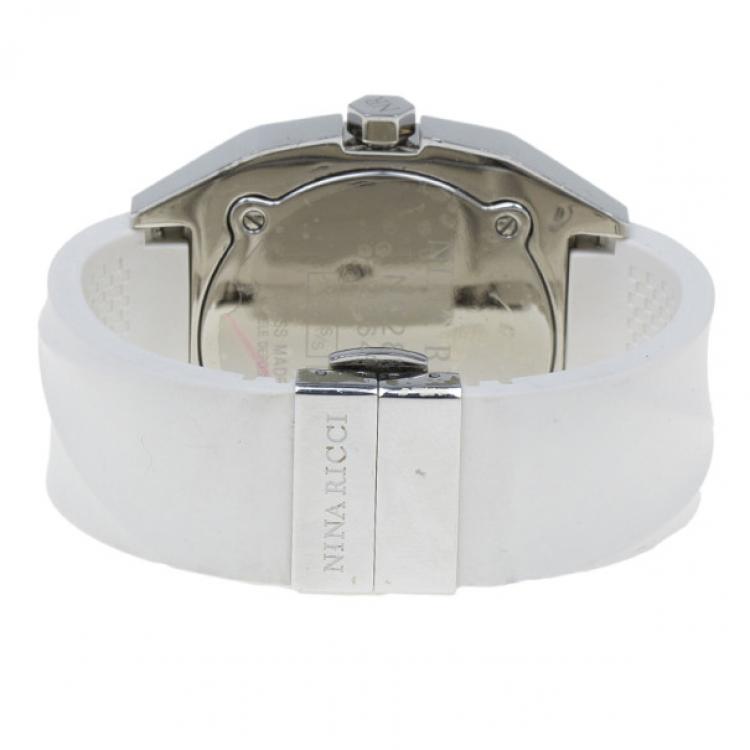 مملوكة مسبقًا Nina Ricci White & Silver Stainless Steel Star Women's Wristwatch 40MM