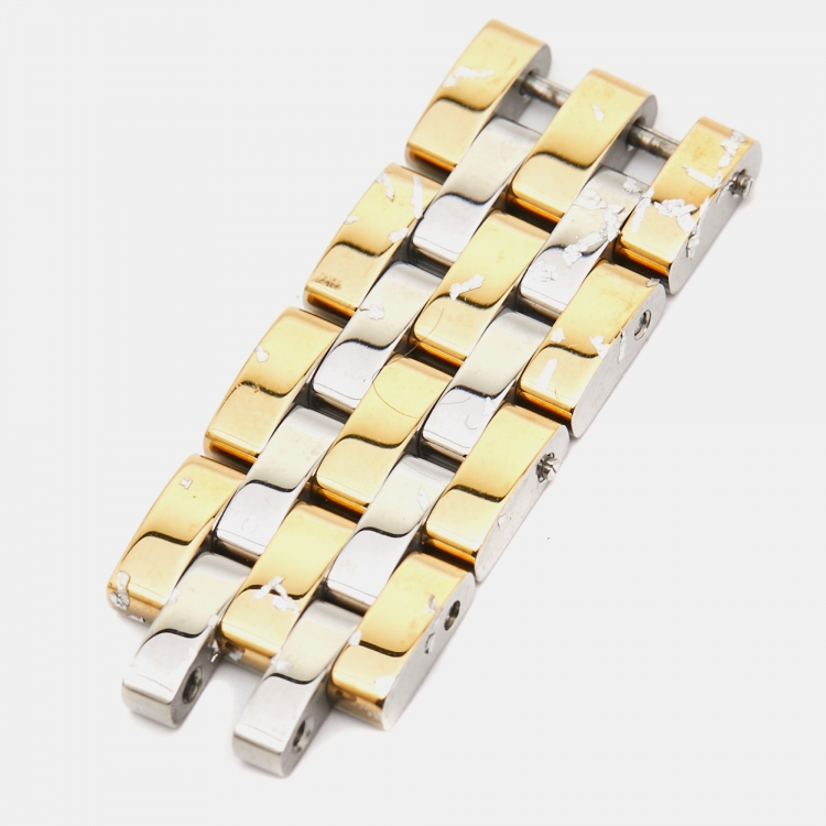 Pre Owned Nina Ricci Silver Two-Tone Stainless Steel Diamond Classic N081024SM Women's Wristwatch 36 mm