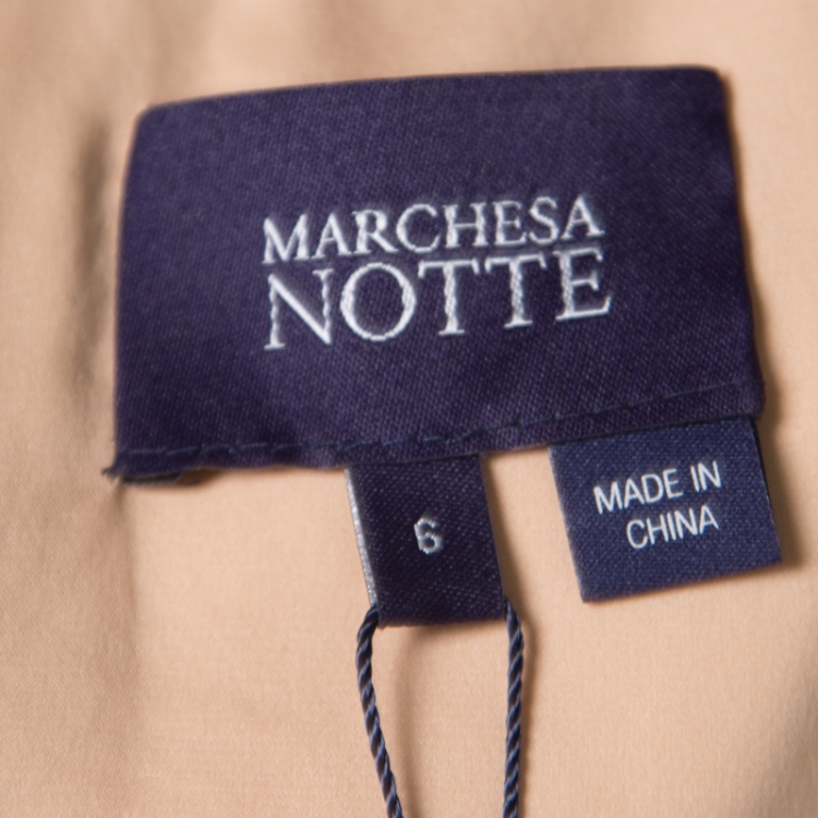 Pre Owned Notte by Marchesa Burgundy Embellished Pleated Tulle Overlay One Shoulder Dress M