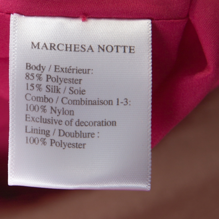 Pre Owned Marchesa Notte Pink Taffeta Embroidered Bodice Detail Mikado Gown L