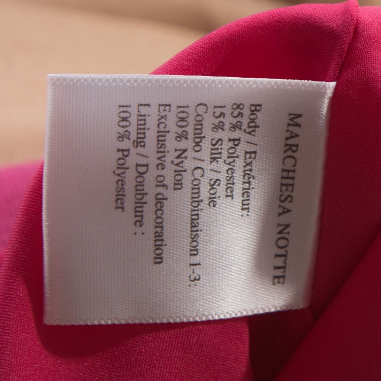 Pre Owned Marchesa Notte Pink Taffeta Embroidered Bodice Detail Mikado Gown L