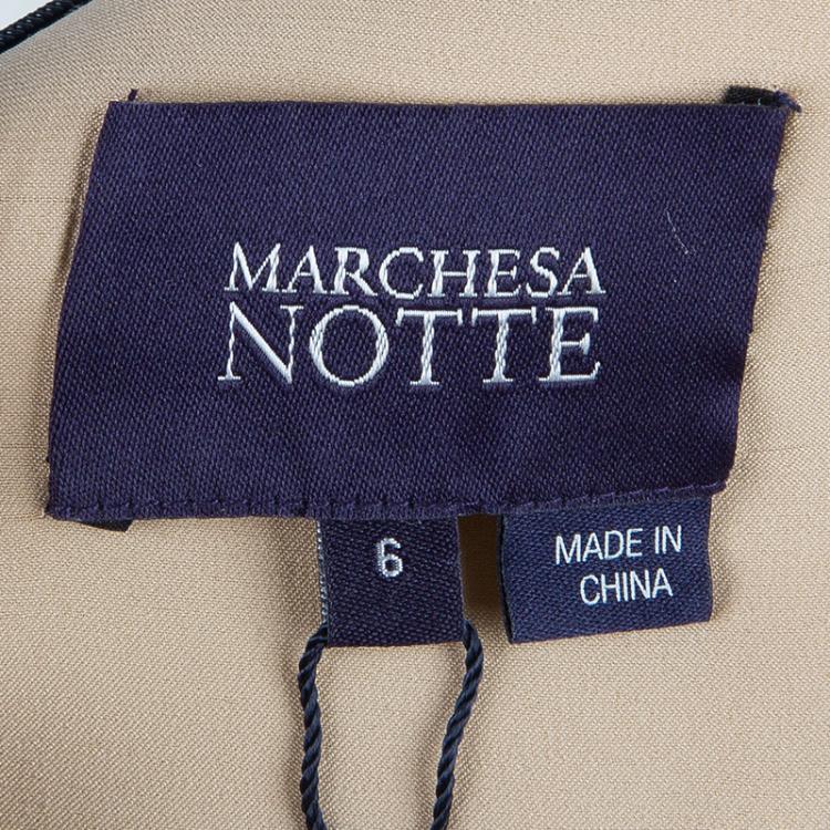 Pre Owned Notte By Marchesa Tiered Flower Appliqué Gown M
