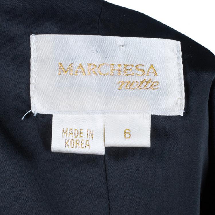 Pre Owned Notte By Marchesa Organza Ruffle One-shoulder Dress M