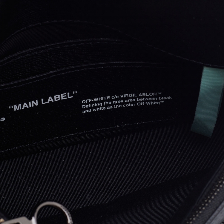 Pre Owned Off-White c/o Virgil Abloh Black Leather Mini Arrow Logo Flap Shoulder Bag