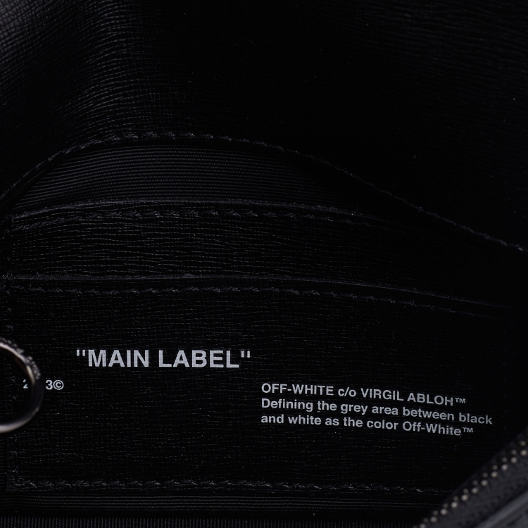 Pre Owned Off-White c/o Virgil Abloh Black Leather Mini Arrow Logo Flap Shoulder Bag