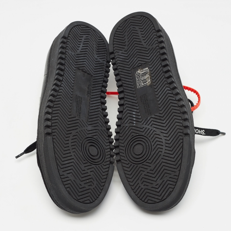 Pre Owned Off-White Black Leather Carryover Sneakers Size 38