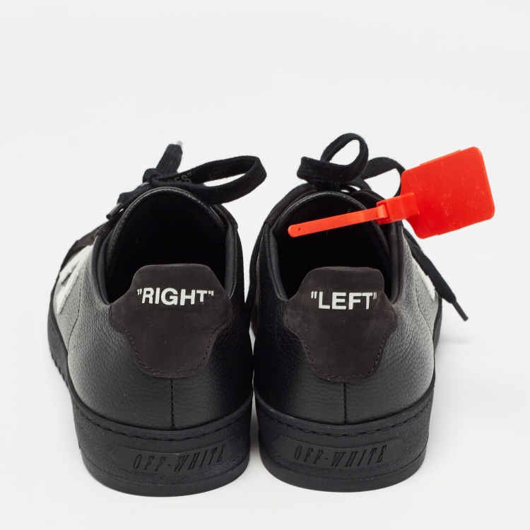 Pre Owned Off-White Black Leather Carryover Sneakers Size 38
