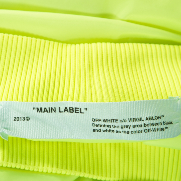 off white neon green pants
