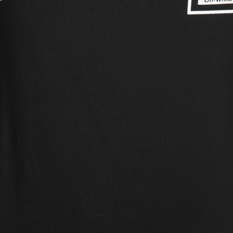 Pre Owned Off-White Black Logo Printed Jersey Sports Mini Dress S  