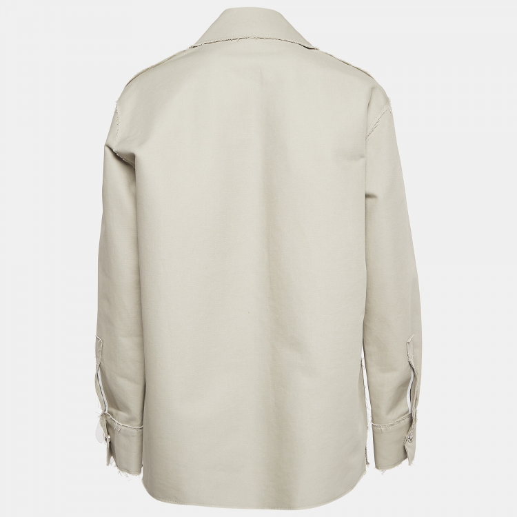 Pre Owned Off-White Grey Cotton Buttoned Jacket S