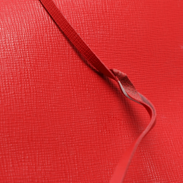 Pre Owned Off-White Red Diagonal Striped Leather Flap Crossbody Bag