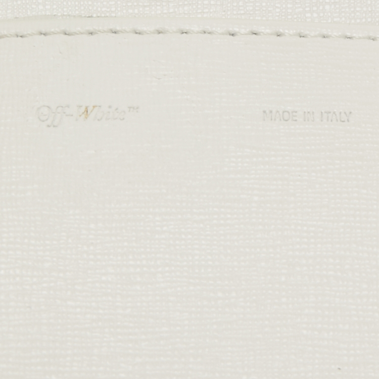 Pre Owned Off-White White/Black Leather Baby Binder Clip Crossbody Bag