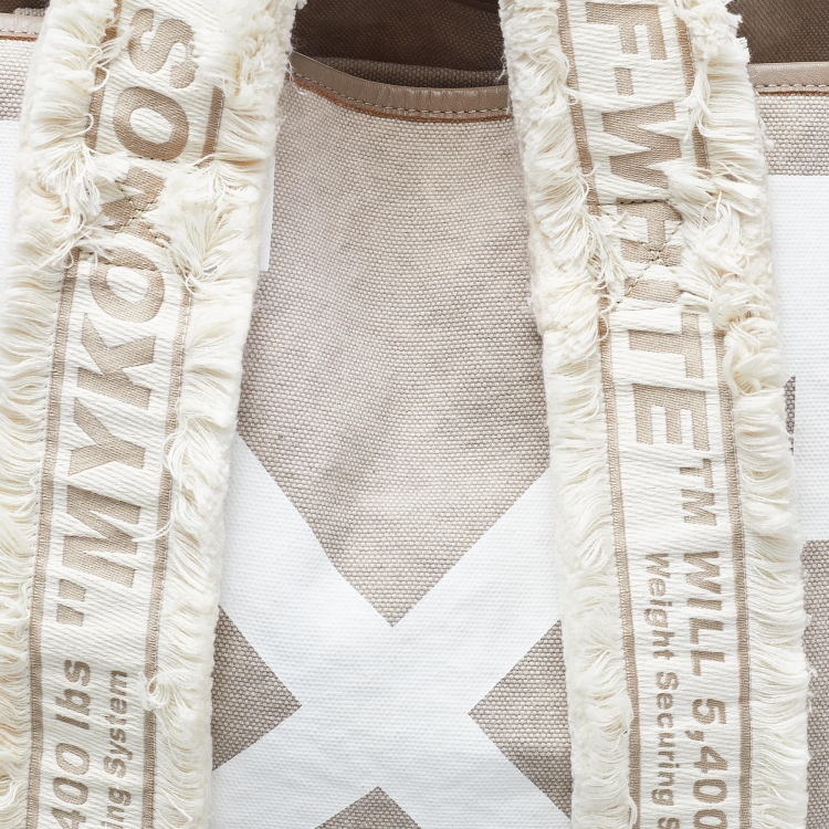 Pre Owned Off-White c/o Virgil Abloh Cream/White Canvas and Arrows Tote 
