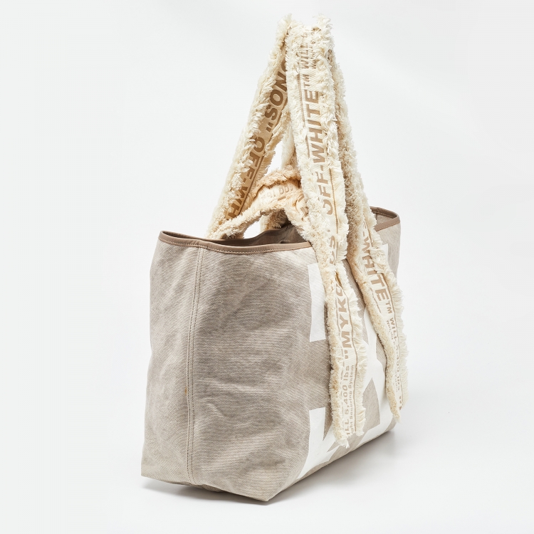 Pre Owned Off-White c/o Virgil Abloh Cream/White Canvas and Arrows Tote 