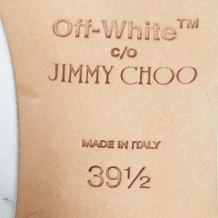 مملوكة مسبقًا Off-White X  Jimmy Choo White Leather Mid Calf Boots Size 39.5