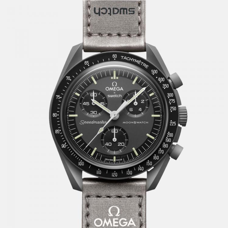 Pre Owned Omega Black Men's Velcro Omega Mission To Mercury 42 mm