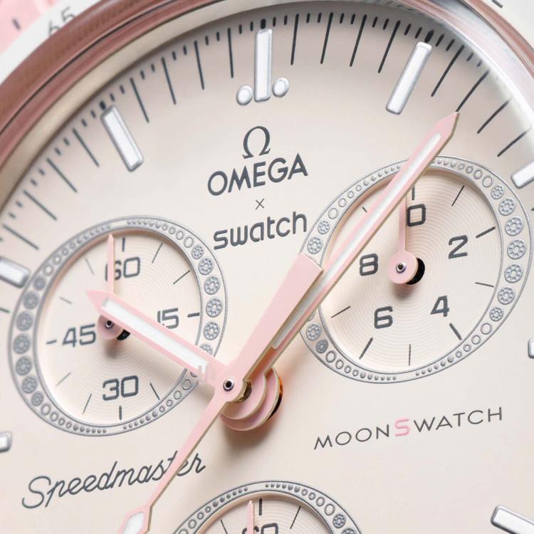 Pre Owned Omega Powdery Pink Velcro Omega Mission To Venus 42 mm