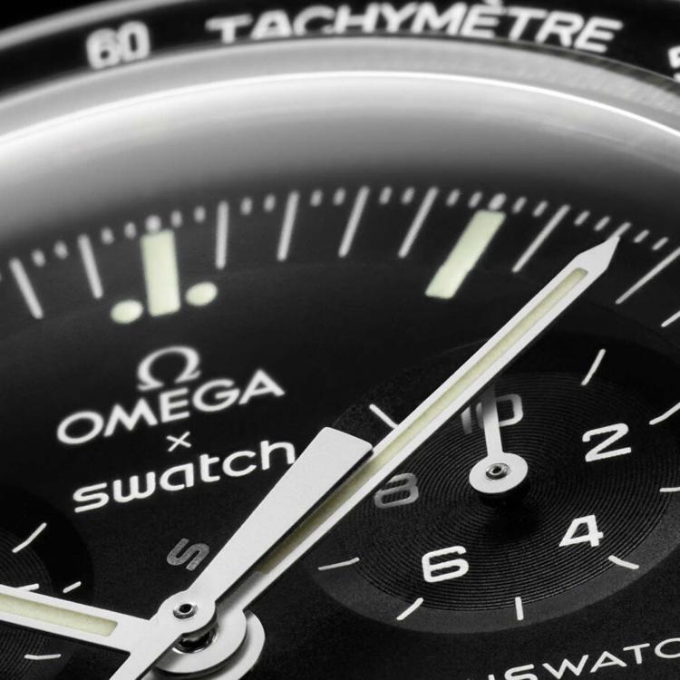 Pre Owned Omega Grey Velcro Moon Swatch Mission To The Moon 42 mm
