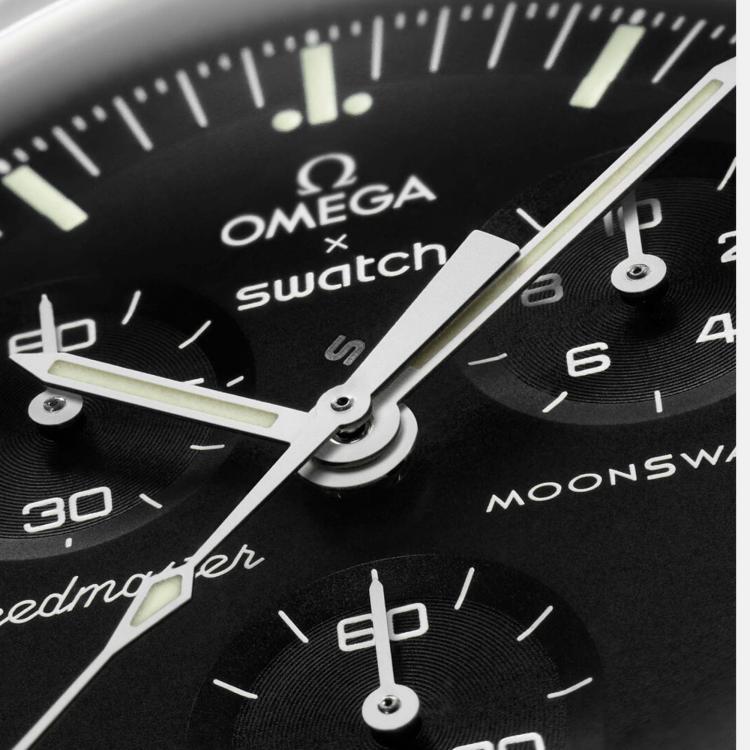 Pre Owned Omega Grey Velcro Moon Swatch Mission To The Moon 42 mm
