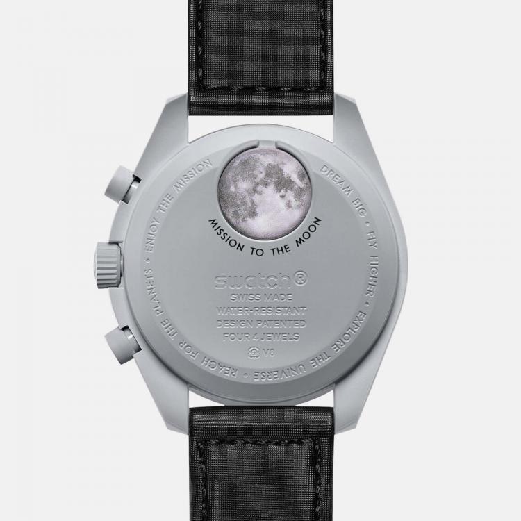 Pre Owned Omega Grey Velcro Moon Swatch Mission To The Moon 42 mm