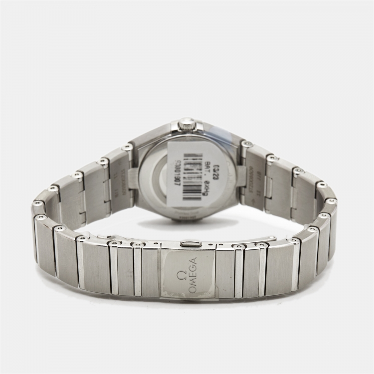 مملوكة مسبقًا Omega Grey Diamond Stainless Steel Constellation 131.10.25.60.56.001 Women's Wristwatch 25 mm  
