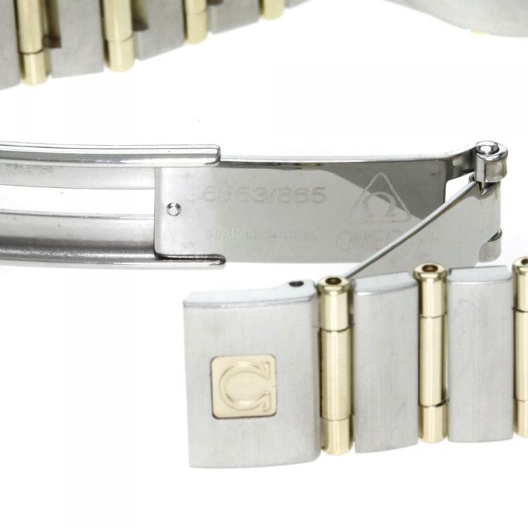 Pre Owned Omega Ivory 18K Yellow Gold & Stainless Steel Diamond Constellation Women's Wristwatch 24MM