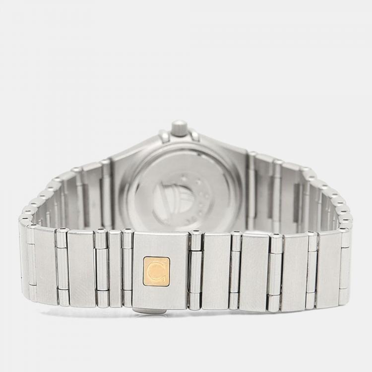 Pre Owned Omega Constellation Quartz MOP Diamond Stainless Steel Womens Wristwatch 22.5 mm