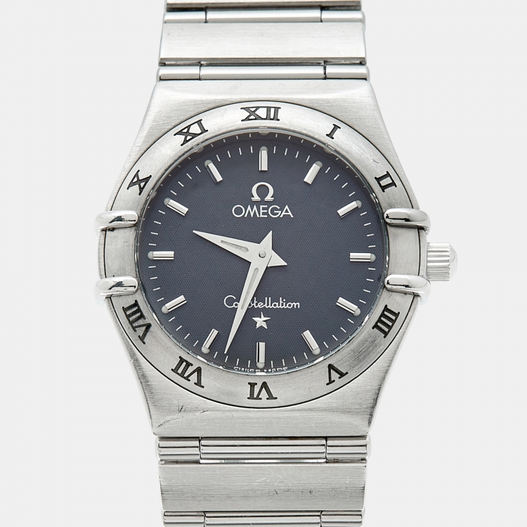 Pre Owned Omega Constellation 795 1201 Grey Dial Stainless Steel Women Wristwatch 25 mm