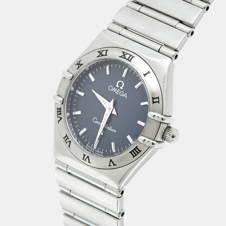 Pre Owned Omega Constellation 795 1201 Grey Dial Stainless Steel Women Wristwatch 25 mm