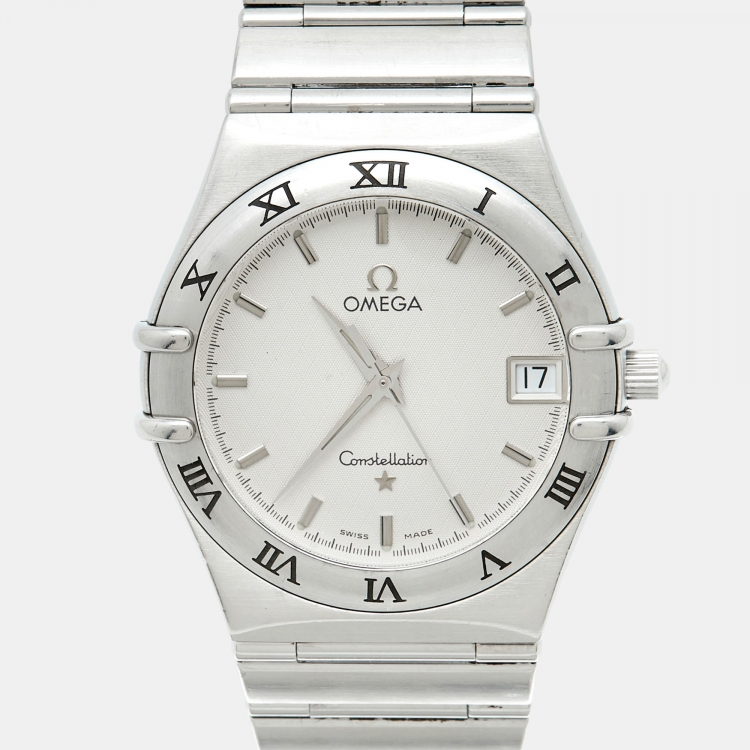 Pre Owned Omega Constellation 1512.30.00 Silver Dial Stainless Steel Women Wristwatch 33.50 mm