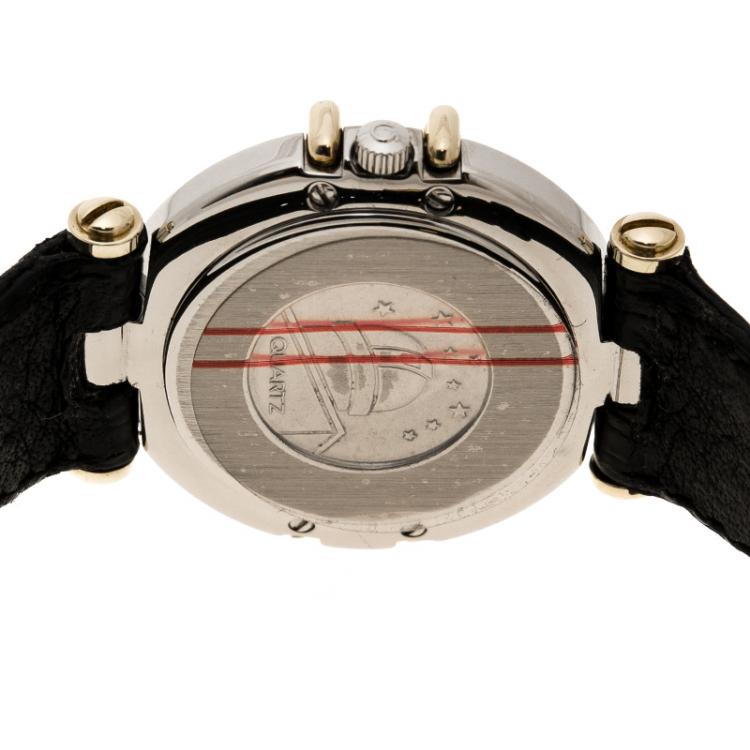 Pre Owned Omega Gold Dial Gold Plated Stainless Steel Constellation Women's Wristwatch 24 mm
