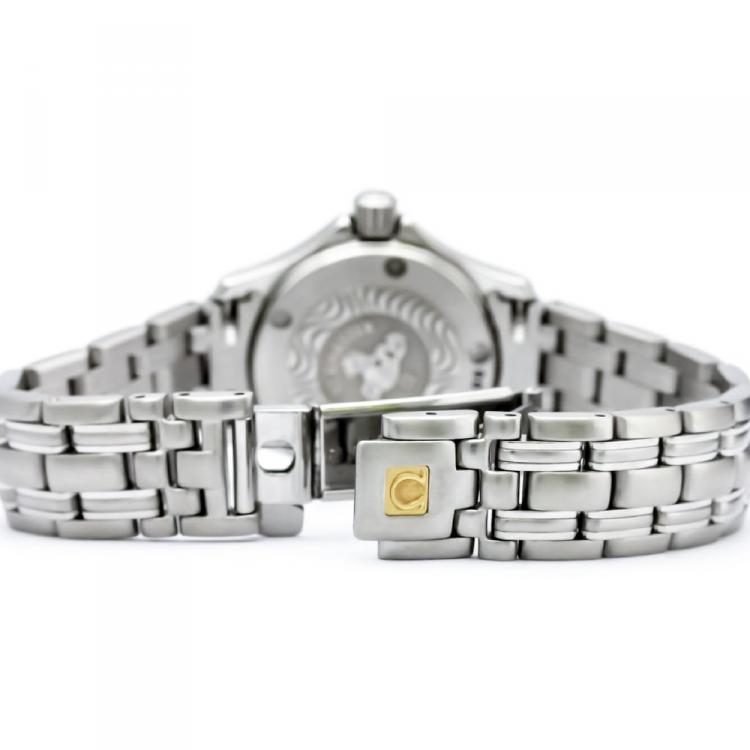 Pre Owned Omega Green Stainless Steel Seamaster Women's Wristwatch 26MM