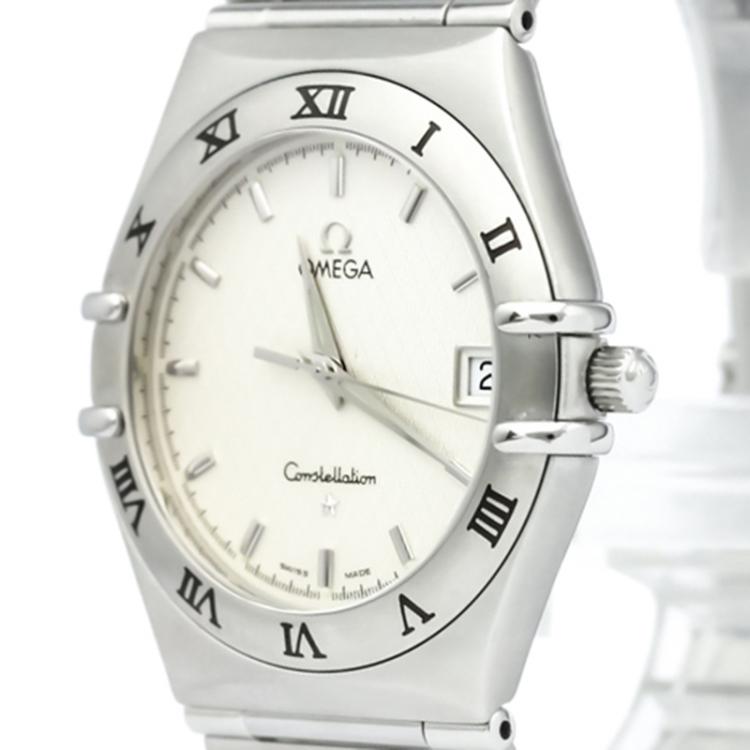 Pre Owned Omega Silver Stainless Steel Constellation Women's Wristwatch 33MM
