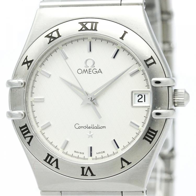 Pre Owned Omega Silver Stainless Steel Constellation Women's Wristwatch 33MM