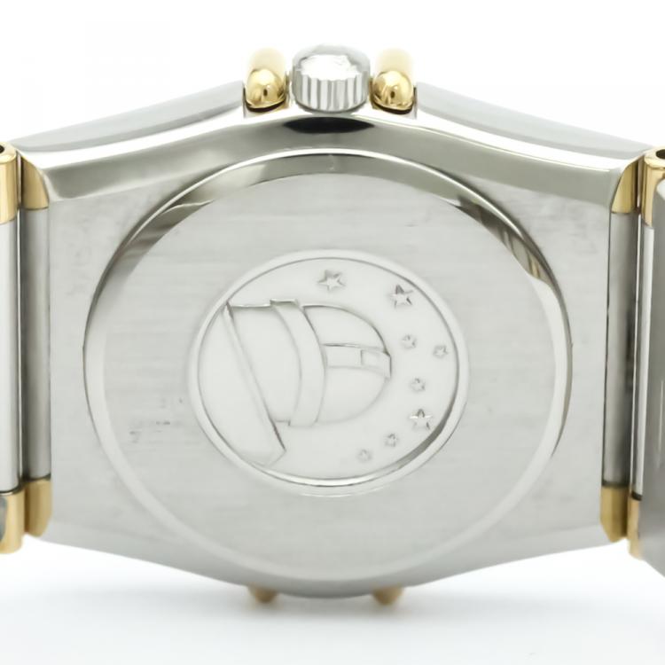 Pre Owned Omega Gold 18K Yellow Gold and Stainless Steel Constellation Women's Wristwatch 22MM