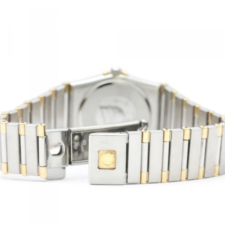 Pre Owned Omega Gold 18K Yellow Gold and Stainless Steel Constellation Women's Wristwatch 22MM