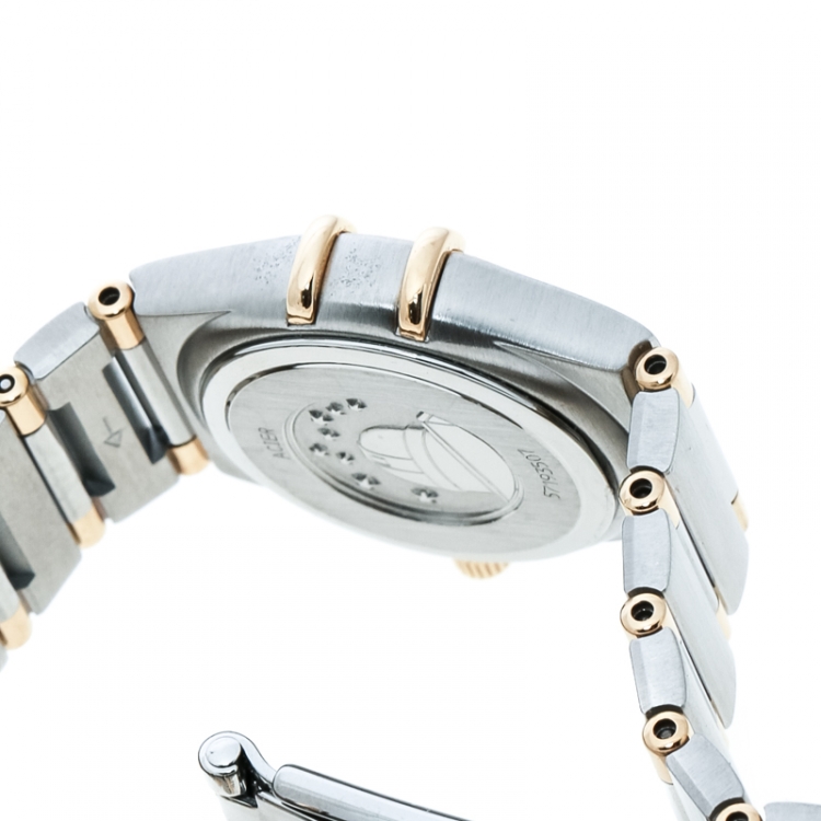 Pre Owned Omega Gold 18K Yellow Gold and Stainless Steel Constellation 795.1203 Women's Wristwatch 22 mm