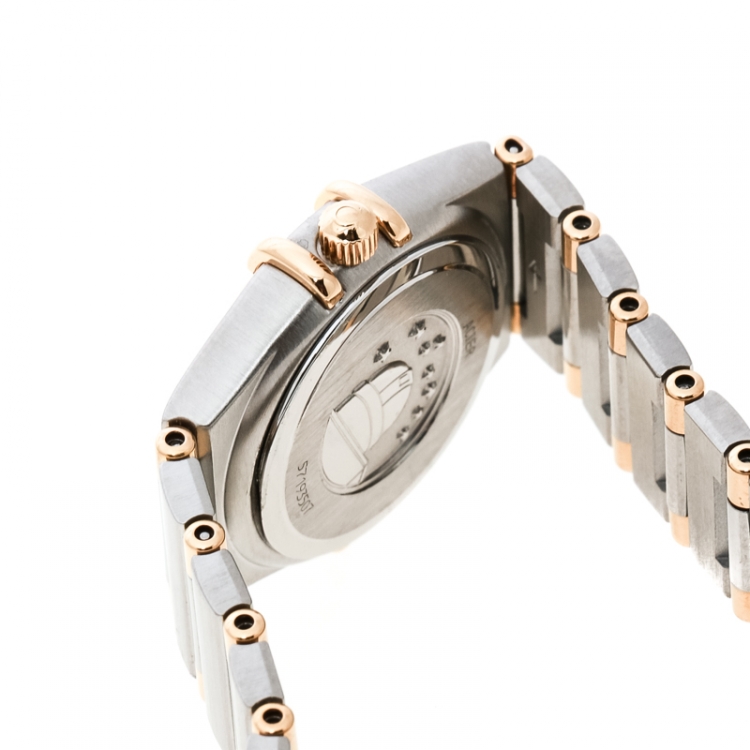 Pre Owned Omega Gold 18K Yellow Gold and Stainless Steel Constellation 795.1203 Women's Wristwatch 22 mm