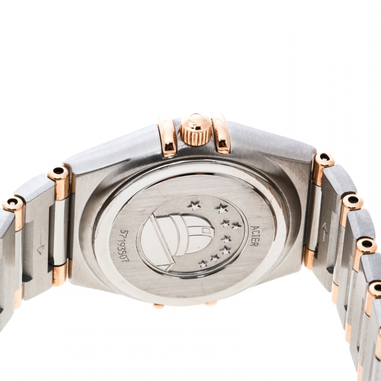 Pre Owned Omega Gold 18K Yellow Gold and Stainless Steel Constellation 795.1203 Women's Wristwatch 22 mm