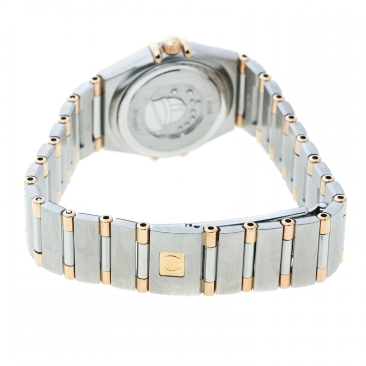Pre Owned Omega Gold 18K Yellow Gold and Stainless Steel Constellation 795.1203 Women's Wristwatch 22 mm