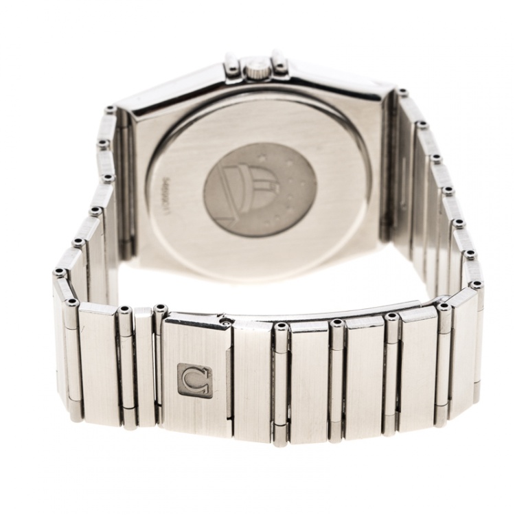 Pre Owned Omega Black Stainless Steel Constellation 396.1070.1 Women's Wristwatch 32 mm