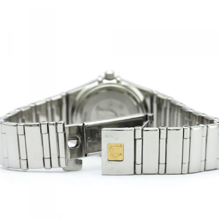 Pre Owned Omega Orange Stainless Steel Constellation Women's Wristwatch 22MM